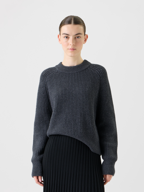 Oversized Wolle Kaschmir Rippenstrick Pullover