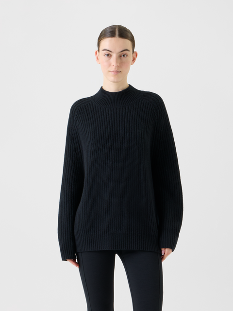 Oversized Wolle Kaschmir Stehkragen Pullover