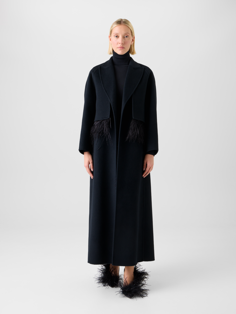 Duo Mantel Gilet & Bolero mit Federnbesatz