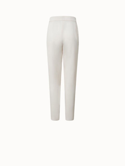Tapered Baumwoll-Stretch-Hose mit Bügelfalte