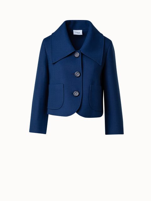 Boxy Wolljacke mit grossem Kragen