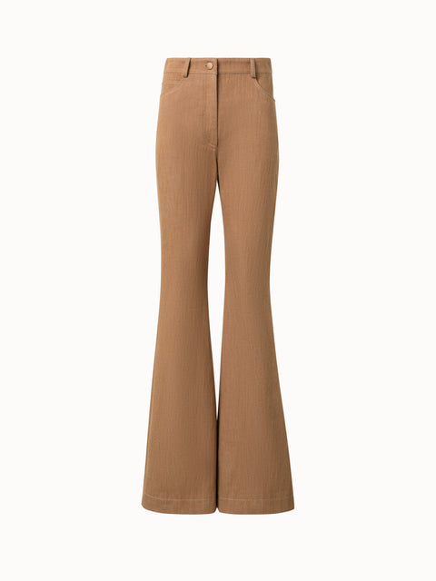 Schlaghose aus Baumwoll-Woll-Denim