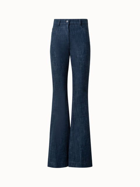 Schlaghose aus Baumwoll-Woll-Denim