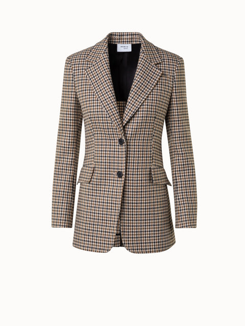 Boyfriendblazer mit Hahnentrittmuster
