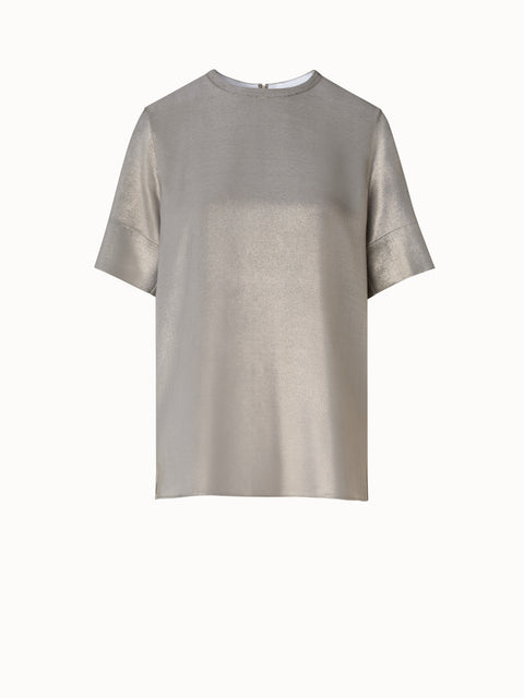 Oversize T-Shirt-Bluse aus Seiden-Lurex