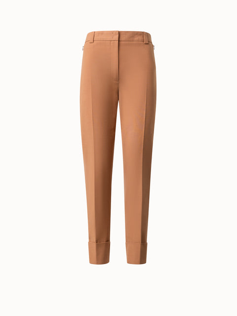 Tapered Hose aus Baumwoll-Seiden-Doubleface