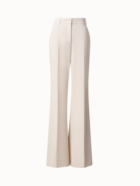 Gerade Baumwoll-Woll-Hose mit weitem Bein