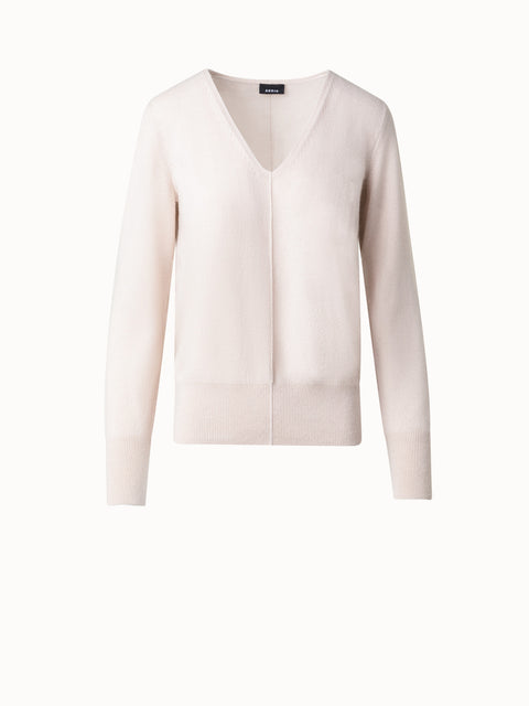 Kaschmirpullover mit V-Ausschnitt