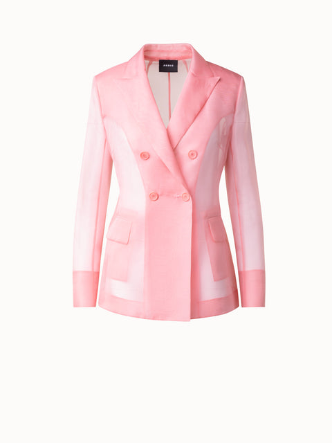 Langer transparenter Seidenblazer