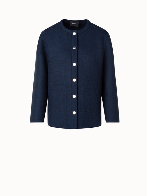 Boxy Woll-Doubleface-Jacke