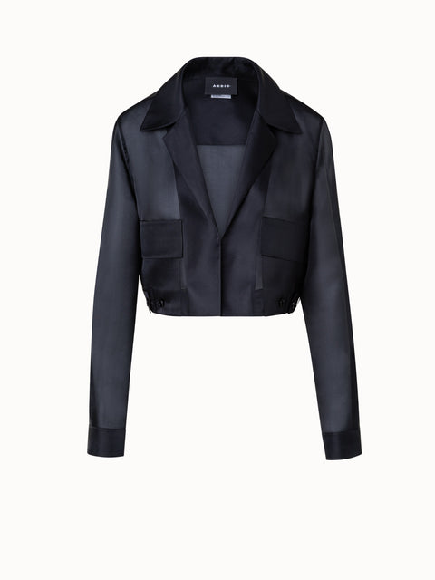 Kurze transparente Seidenjacke