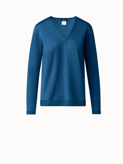 Nahtloser Strickpullover aus Kaschmir und Seide