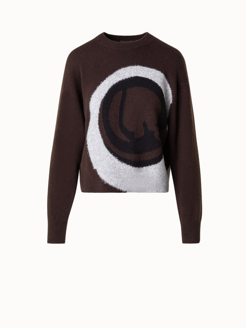 Kaschmir-Seidenpullover mit Bouclé-Loop Design