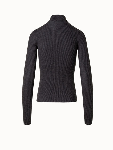 Rollkragenpullover aus Kaschmir und Seide