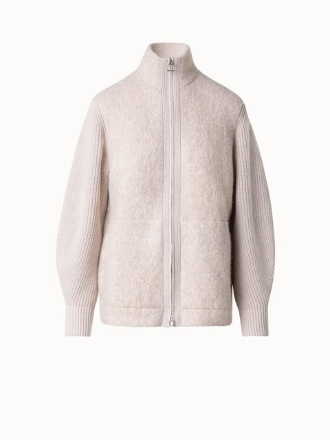 Bouclé-Cardigan aus Kaschmir-Seide
