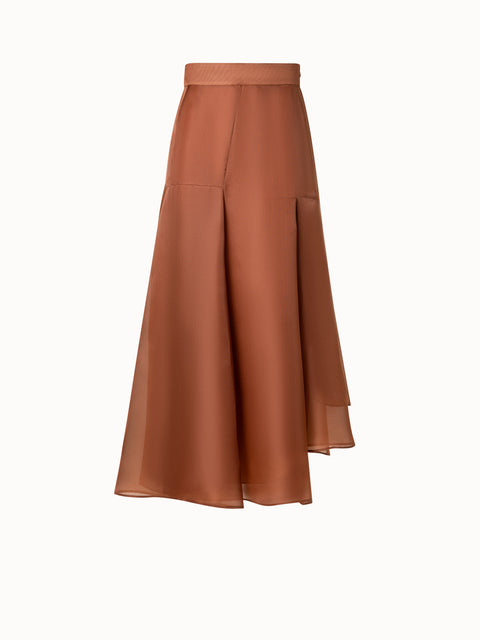 Midirock aus Seidenorganza in A-Linie