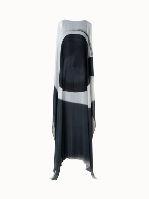Seiden-Caftan-Kleid mit Loop Druck