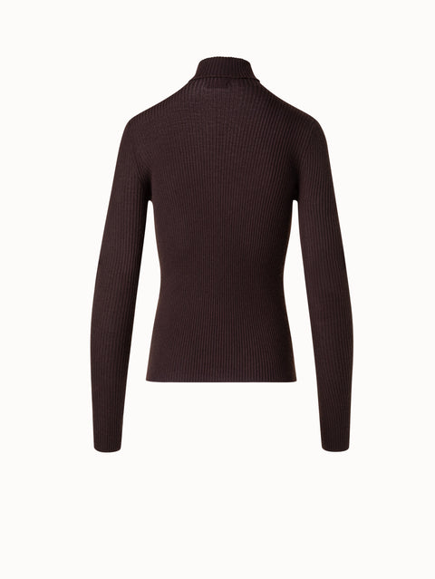 Rollkragenpullover aus Kaschmir und Seide