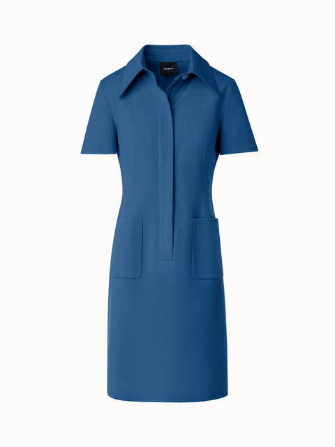 Polokleid aus Baumwoll-Seiden-Doubleface