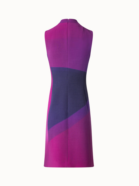 Alta Magenta Druck Woll-Doubleface-Etuikleid