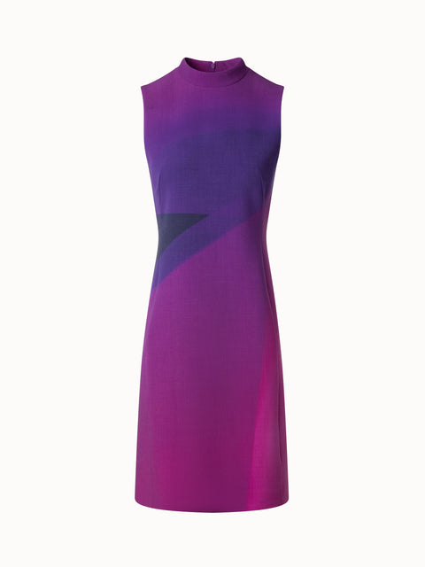 Alta Magenta Druck Woll-Doubleface-Etuikleid