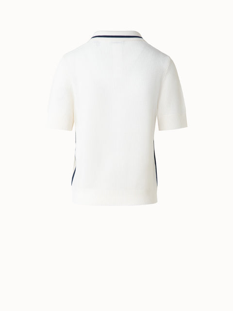 Poloshirt aus Merino-Mesh-Strick