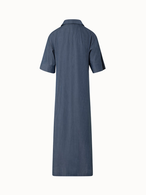 Langes Hemdblusenkleid aus Sea Island Baumwolle