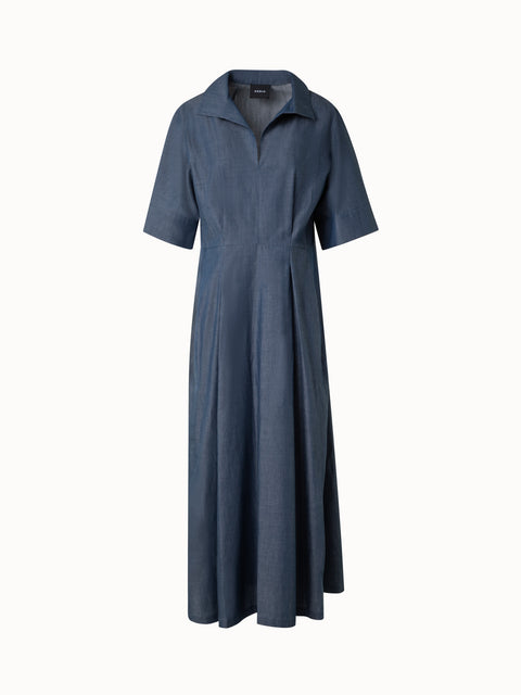 Langes Hemdblusenkleid aus Sea Island Baumwolle