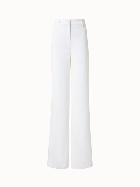 Weite Hose aus Baumwoll-Denim-Stretch