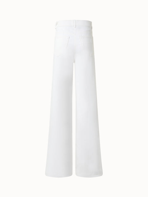 Weite Hose aus Baumwoll-Denim-Stretch