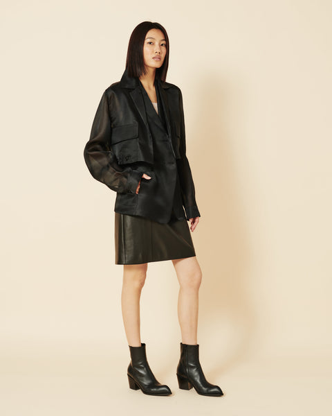 Kurze transparente Seidenjacke