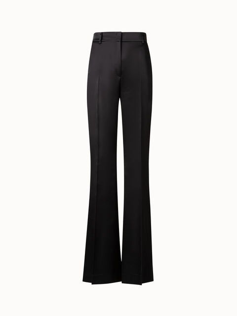 Weite Gerade Hose aus Wollsatin