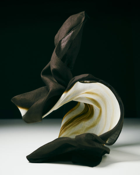Kaschmir-Seidenschal mit Mocca Loop Druck