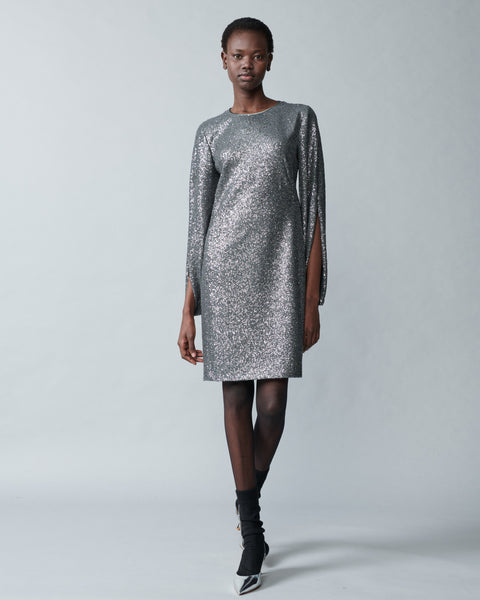 Pailletten-Cocktailkleid mit langen Ärmeln