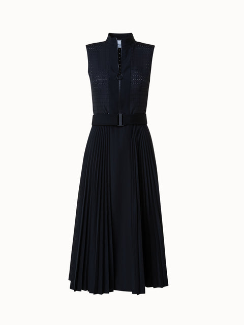 Kleid aus perforierter Baumwollpopeline