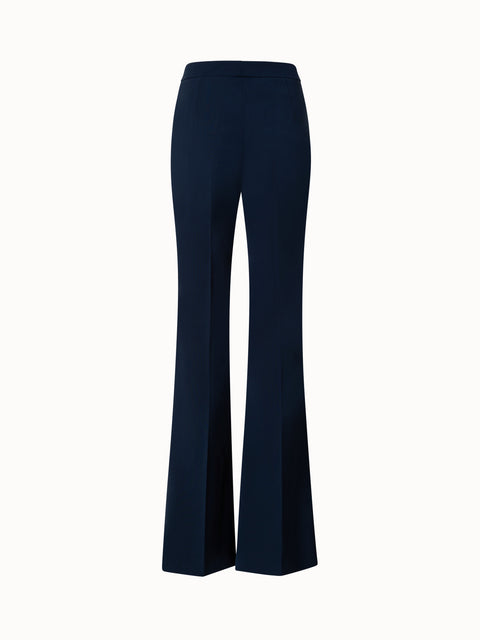 Bootcut Hose aus Seiden-Stretch-Crêpe