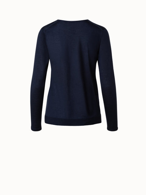 Nahtloser Strickpullover aus Kaschmir und Seide