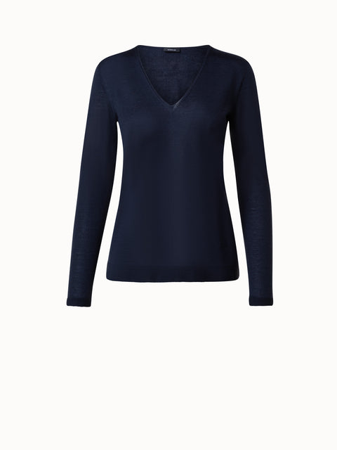 Nahtloser Strickpullover aus Kaschmir und Seide