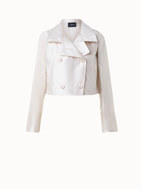 Kurze zweireihige Jacke aus Seiden-Organza