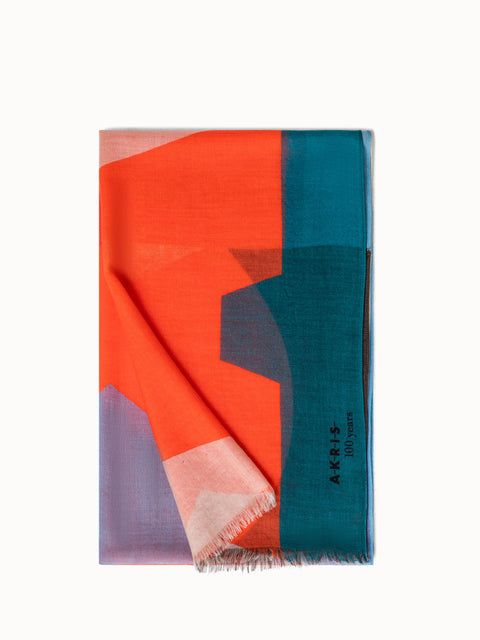 Kaschmirseidenschal mit Composed Letters Druck