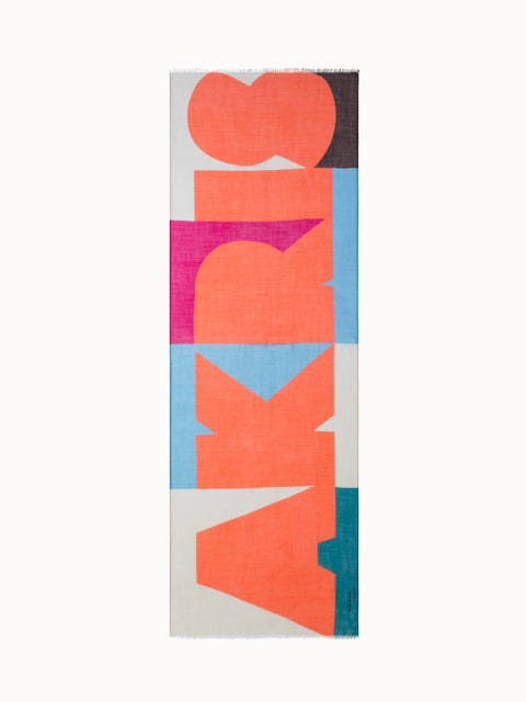 Kaschmirseidenschal mit Composed Letters Druck