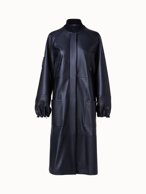 Lange Bomberjacke aus Lammleder