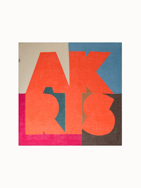 Kaschmirseidenschal mit Composed Letters Druck