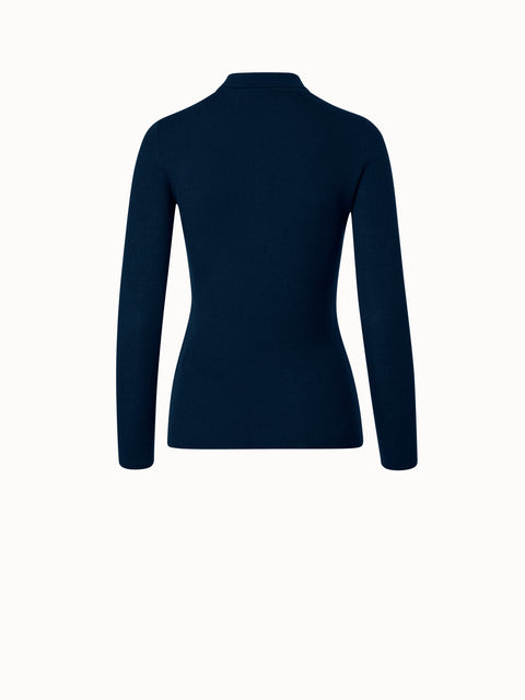 Rippenstrickpullover aus Kaschmir und Seide