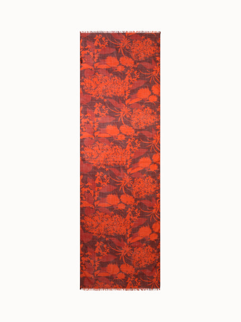 Kaschmirseidenschal mit Abraham-Blumen Druck