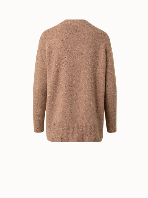 Langer Kaschmir-Tweed-Pullover