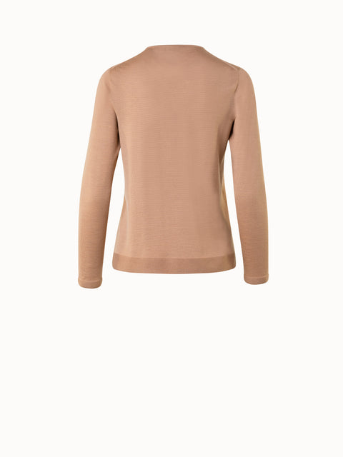 Nahtloser Feinstrickpullover aus Kaschmir und Seide