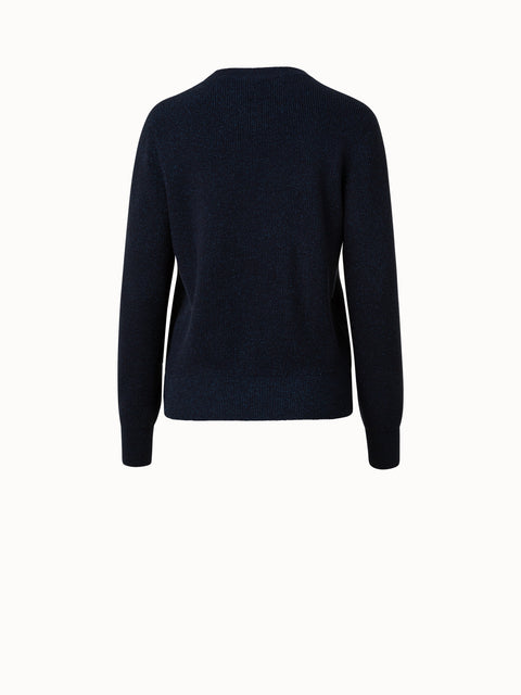 Kaschmir-Lurex-Rippenstrickpullover