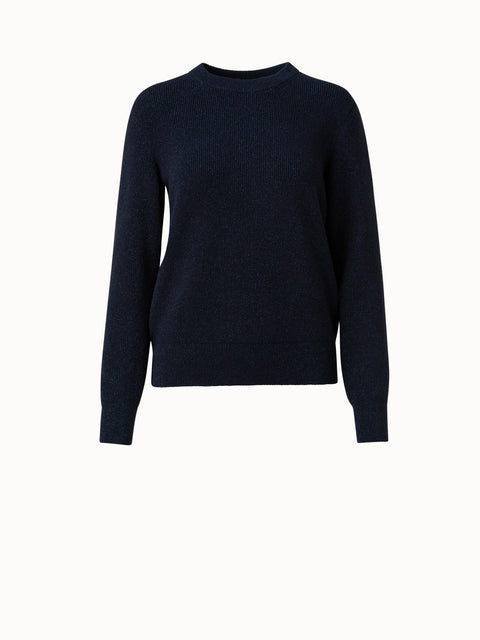 Kaschmir-Lurex-Rippenstrickpullover