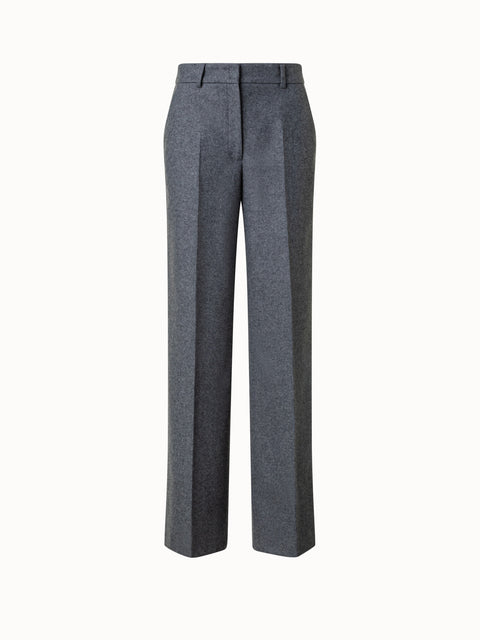Gerade Hose aus Wollflanellmischung